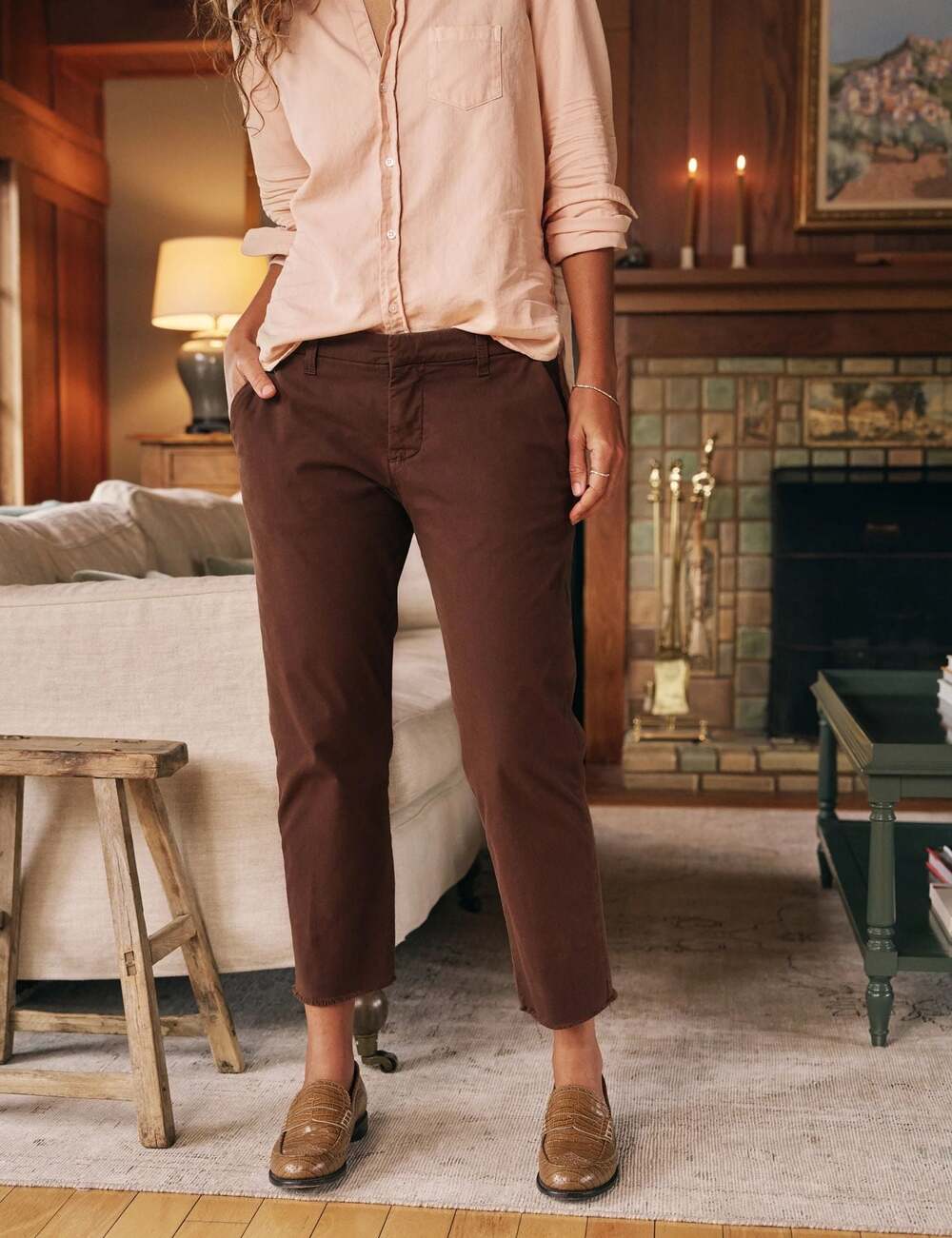 Frank & Eileen Wicklow Chocolate Italian Performance Twill Pants Size 6